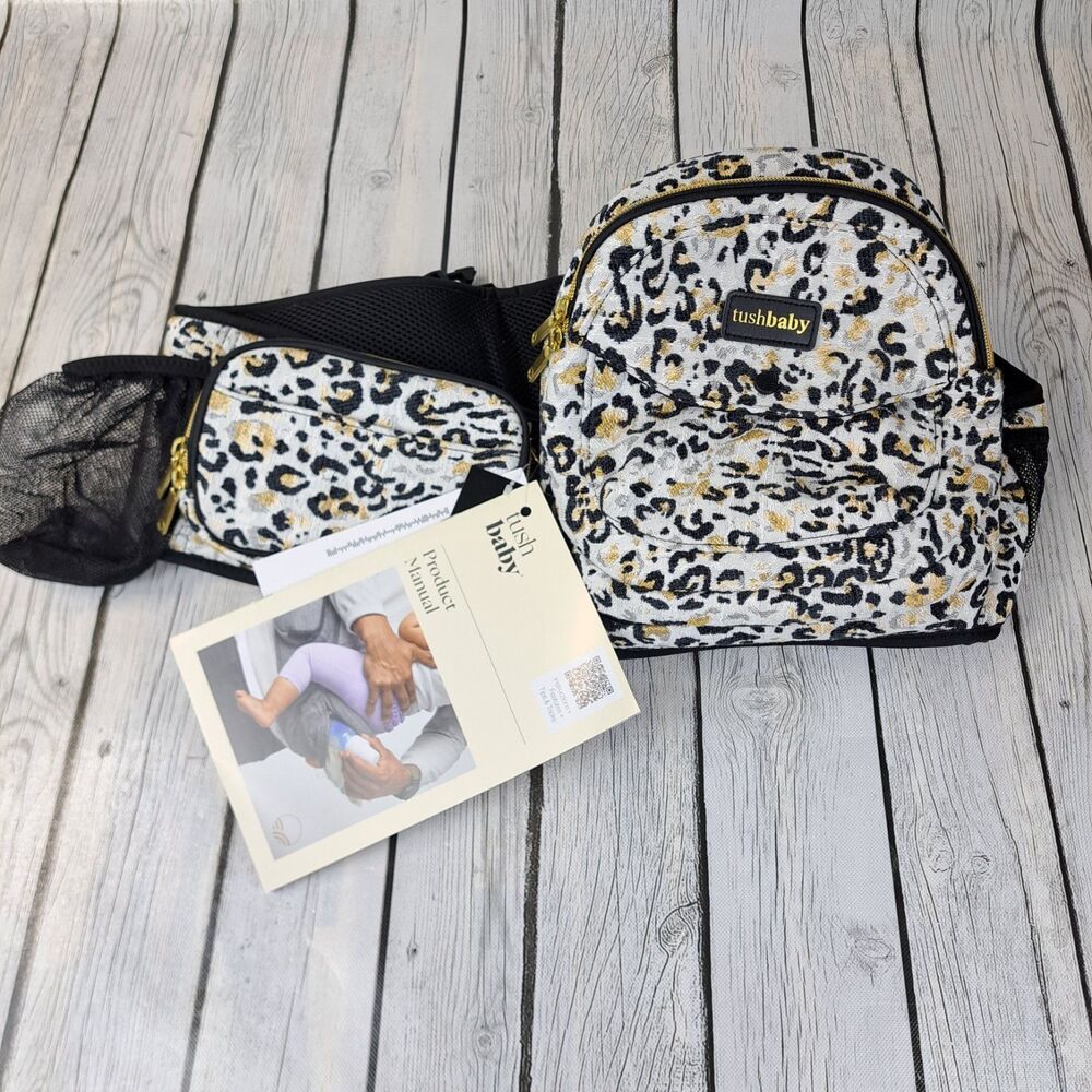 Tushbaby Strapless Baby Hip Seat Carrier Leopard Animal Print